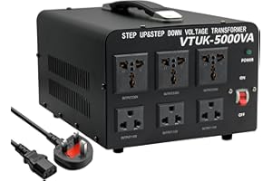 Cantonape 5000W Heavy Duty Voltage Transformer, Step Up/Step Down Voltage Transformer Converter, 5000W US to UK voltage converter 220V to 110V, Using US/JP Appliances in UK