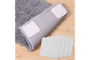 FuKuEn Rug Stickers for Tiled Floor Non Slip Rug Underlay Vacuum Tech Carpet Stickers for Wood Floor Anti Slip Rug Pad Gripper Stop Mat Slipping 10 x 10 cm 4 pieces