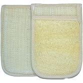 eldione Doğal Kabak Lifli Kese Banyo Eldiveni&ndash;&Ccedil;ift Taraflı Vuc&uuml;t Kesesi Peeling Eldiven,15x23 cm,Exfoliating Rovin Kumaş, Cil