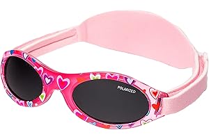Kiddus Gafas de Sol Premium Polarizadas para bebé niña niño. 0 meses a 2 años. UV400 protección 100% contra rayos UVA y UVB. Suave puente de Silicona para la nariz. Banda ajustable de Neopreno