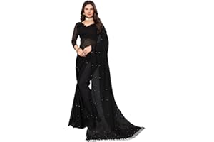 TreegoArt Fashion Sari de Fiesta Indio de Red para Mujer con Pieza de Blusa sin Costuras