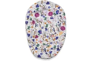 hauck Schonbezug für Babywippen und Newborn Aufsätze Alpha Bouncer Premium, Alpha Bouncer Deluxe, Alpha Bouncer 2in1, Atmungsaktive Musselin Baumwolle, 85 cm x 74 cm x 0,25 cm (Beige Floral)