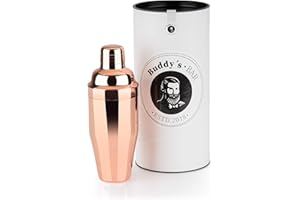 ‎BUDDY´S BAR Buddy´s Bar – Bar-Shaker „Classic“, hochwertiger 700 ml Shaker, Cocktailshaker, lebensmittelecht, spülmaschinenfest, inklusive Geschenkbox, Edelstahl poliert