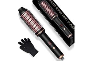UKMARY Thermal Brush 38MM, Ionic Thermal Brushes, Double PTC Round Brushs Heated Curling Iron Temp 120-210°C, Heat Brushes, Volumative Create Root Volume & Loose Curls