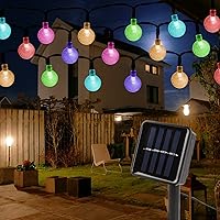 Mitening Solar Lichterkette Aussen, 6.5M 30 LED Lichterkette Außen Wasserdicht Kristall Kugel für Garten Bäume…