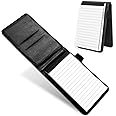 cobee Leather Pocket Notepad Holder, Mini Memo Book Portable Notebook Business Notepads Notebook Holder Multifunctional Notebook for Office School(Black)