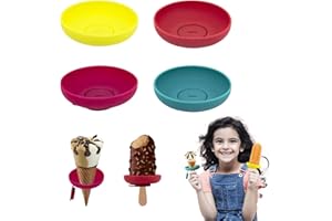 FKGOODAM Ice Lolly Holder Drip Catcher, 4Pcs Drip Free Ice Cream Holder Kids Silicone Ice Pop Holders, Reusable Popsicle Catchers Kids for Summer Pool Party Home Gadget