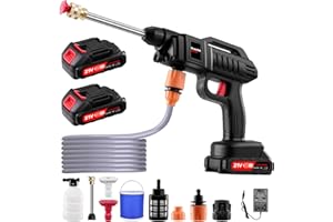 HONDONY Cordless Pressure Washer, 60 Bar and Charger 1500W Portable Power Washer, Battery Pressure Washer with Nozzle and 5m/16.5ft tube, Electric Pressure Washers for Car, Watering Flowers, Cleaning Floors