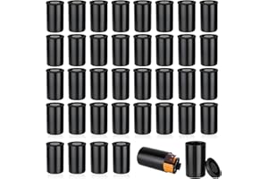 Amentalove 36 PCS Boîtes de Film pour Activités Scientifiques avec Couvercle 32mm Boîtes Pellicule Photo pour le Stockage, les Petites Pièces de Film Bidon (Noir)