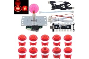 SJ@JX Arcade Game LED DIY Kit Mechanical Keyboard Switch Arcade LED Button Joystick Controller Zero Delay USB Encoder for PC MAME Retropie Jamma