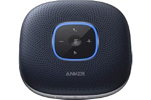 Anker PowerConf Bluetooth Konferenshögtalare, 6 Mikrofoner | förbättrad ljudinspelning, 24T batteri, USB-C-anslutning, för he