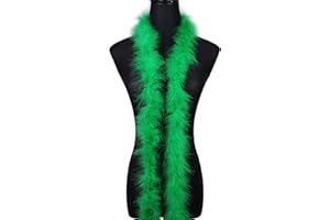 WANRUIDA Boa de plumas Verde de marabú esponjoso de 20g，aprox. 180 cm, para manualidades, bodas, fiestas, decoración de árboles de Navidad，carnaval, fiesta temática