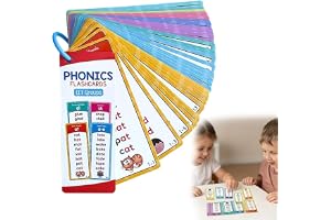 Phonics Flash-kort, 1 000 ord flashkort, 60 dubbelsidiga kort ord spel, förskola barn lärande sikttillbehör, telefoner för he