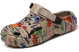 CERYTHRINA Sabots Hommes Respirants Antidérapants pour Le Jardin | Sandales Légères à Motifs pour Plage, Piscine et Randonnées d'Été | Chaussures Confortables Taille EU 35-47