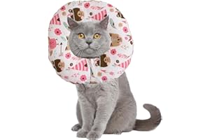 Ducomi Molly Collare Recupero Gatto – Collarino Elisabettiano Protettivo e Regolabile Cane - Protegge senza Fastidio o Limitare i Movimenti, Guarigione Intervento Chirurgico e Ferite (L, Teddy)