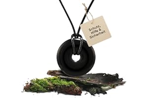 ‎PURAJA PURAJA Turmalin Anhänger aus echtem Edelstein | Heilstein Kette mit Donut Anhänger inkl. hochwertigem Kordband