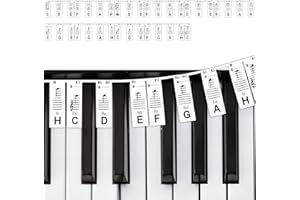 GPXIIZ Guide Des Notes De Piano pour Débutants | Étiquettes Amovibles de Notes de Clavier Piano pour 61 touches | DO-RÉ-MI-FA-SOL-LA-SI | En silicone | Pas Besoin D'autocollants | Réutilisable