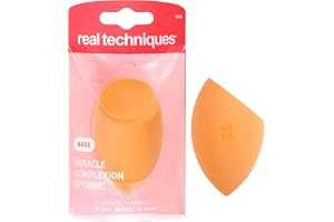 Real Techniques Miracle Complexion Sponge for Liquid & Cream Makeup, 3-Point Design for Seamless Application, Streak-Free Nat