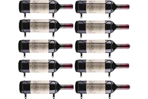 Homtone 10 Stück Weinregal Metall für Wand, Flaschenregal zur Wandmontage, Eisen Weinflaschenhalter Regal für Wein, mit Schrauben