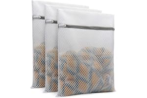 Tvättsäckar av nättyg för känsliga kläder, honeycomb-design, set med 3 stycken (50 x 60 cm)