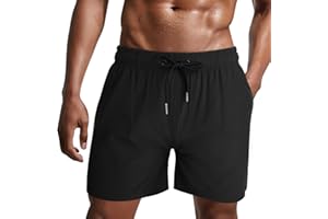 Danfiki Traje de Baño Hombre Shorts de Secado Rápido Bañador Corto para Playa Navegar Forro de Malla Color Degradado
