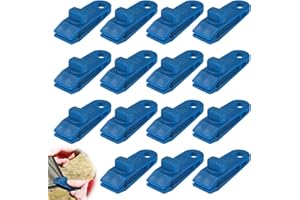 TIXIPEM Tarp Clips Heavy Duty Lock Grip [15PCS] - Tarp Clamps Use for Camping Tarps & Awnings & Car Covers & Swimming Pool Covers & Boat Cover Etc - [Blue-3.3IN] Car Cover Clamp