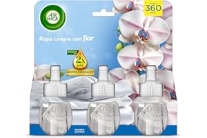 VANISH Air Wick Eléctrico Recambio de Ambientador Eléctrico, Esencia para Casa con Aroma a Flor-3 unidades, El embalaje puede variar