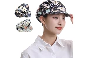 KASESSS 2 Piezas Gorro Cocina Mujer Hombre, Elástica Gorro Cocinero, Gorros de Cocina Mujer Transpirable, Gorro de Cocina Mujer con ala Reutilizable, Gorro Chef para Servicio de Alimentos