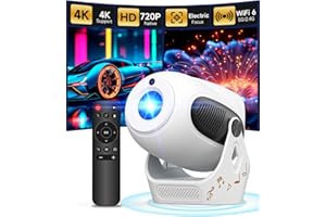 【Enfoque Eléctrico 4K】 Magcubic Mini Proyector con Android 11, Bluetooth 5.0, WiFi 6, 200ANSI Proyector Portátil con Rotación de 180° Que Admite Corrección Trapezoidal Horizontal Autom