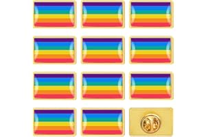 BBXWANG 12 pezzi Gay Pride Spilla, Bandiera Pride Arcobaleno Colore Brillante Riutilizzabile Spilla per LGBT, Rainbow Accessori Pride per Baveri, Cappelli, Borse