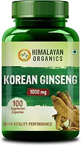 Himalayan Organics Korean Red Ginseng 1000mg/Serve - 100 Veg Caspules