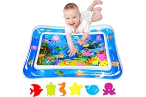 GARNHLOB Neonati Tappeto Ad Acqua Gonfiabile 70x50 cm Tappetino Tummy Time Acqua Piccoli Giocattoli per Neonato 3 6 9 12 Mesi Mesi Sensoriale Tappeto Acqua per Bambini Regali