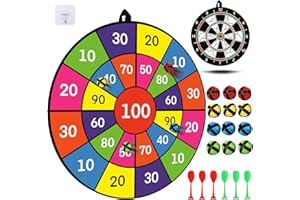 JOITALE Dartscheibe Kinder, 29''(74cm) Kinder Klett Dartscheibe mit 12 Bällen & 12 Darts, Wurfspiel Outdoor Spiele für Kinder, Draußen Outdoor Spielzeug Gartenspielzeug, Kinderspielzeug Geschenke 3-12 Jahren