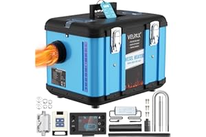 VELPAX Riscaldatore d'Aria Diesel all-in-One 8KW 12V 24V 220V riscaldatore d'Aria Diesel con silenziatore, LCD e Telecomando Riscaldamento rapido per Camper,Macchine,Camion,Barche,Autobus