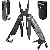 WORKPRO 11 in 1 Multitool Pliers | Stainless Steel Folding Multifunction Tool with Saw, Screwdriver and Pliers for Camping an