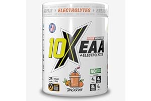 10X Athletic EAA Essential Amino Acids - Tangerine, Muscle Recovery & Hydration, 450g, Vegan, Gluten & Lactose-Free, Supports Muscle Growth,Informed-Sport Certified
