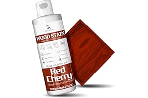 DECORROM Wood Stain, 250ml Red Cherry Water Based Wood Stain, Matte Wooden Dye Fast Curing for Indoor and Outdoor Wooden Furniture, Doors, Window, Paneling, Cabinets Low Odor Non-Toxic & Long Lasting