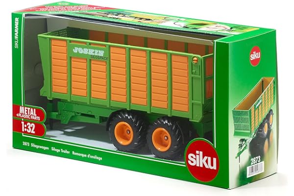 siku 2873 – Remorque d’ensilage, 1:32, Métal/Plastique, Orange/Vert, Eléments mobiles