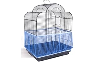 Hakeeta Rete in nylon ventilata, copertura di protezione in rete, rete di protezione per semi, parrocchetti per gabbie per uccelli copertura impermeabile alla polvere, raccoglie i semi. (blu)