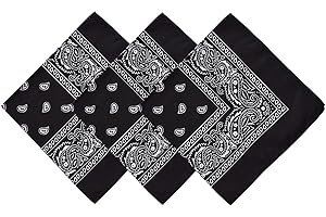 Carnavalife Lot de 3 foulards bandanas en coton 55 x 55 cm pour cou ou tête multiples Unisexe