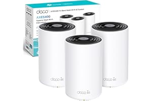 TP-Link Deco XE75(3-pack) AXE5400Mbps Whole Home Mesh WiFi 6E System, Tri-Band WiFi Booster, 3x Gigabit Ports, AI-Driven Mesh, Cover up to 7,200 ft2, Connect up to 200 devices, 1.7 GHz Quad-Core CPU
