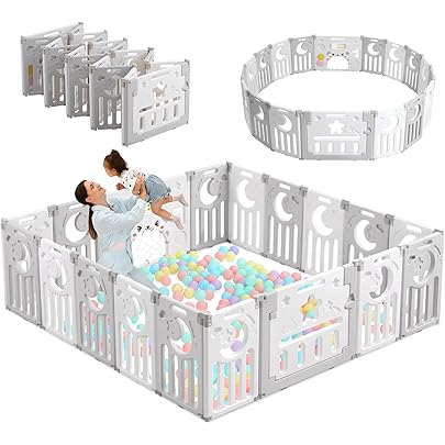 Box Pieghevole Per Bambini Con Porta E Tavola Gioco - 16 Pannelli, Sicuro E Senza BPA, Blu