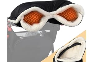 Orzbow Kinderwagen Handwärmer, Wetterfest Handwärmer Kinderwagen, OEKO-TEX STANDARD 100, Stabiler Handmuff für Kinderwagen mit Berberfleece und Fester Passform, Maschine Waschbar, Schwarz