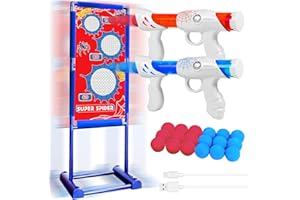 QCTOYS Moving Shooting Games for Kids Age 5 6 7 8 9 10 Shooting Toys with 2 Popper Guns 18 Foam Balls Birthday Halloween Stocking Fillers Boys Gifts Spider