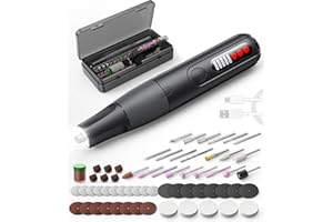 ZoCCee Multifunktionswerkzeug Akku, 8V mini Rotationswerkzeug, 5 Variable Drehzahl, LED-Licht, Werkzeugakkus mit 62 Zubehörteile zum Schleifen, Polieren, Bohren, Gravieren, Schneiden, LED-DIsplay