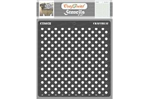 ‎CRAFTREAT CrafTreat Geometric Stencils for Painting on Wood, Wall, Tile, Canvas, Paper, Fabric and Floor - Bold Polka Dot Stencil - Size: 15 x 15 cm - Reusable DIY Art and Craft Stencils
