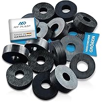 QUARKZMAN 8 stuks rubberen afstandhouders 40 mm OD 15 mm ID 5 mm hoogte, ronde trillingsdemper, dikke rubberen schijven voor thuis- en auto- accessoires