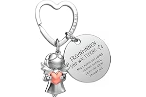 FABACH Beste Freundin Schlüsselanhänger Schutzengel mit Herz und Gravur - Beste Freundin Geschenke Schlüsselanhänger - Beste Freundinnen Geschenk Engel Glücksbringer Beste Freundin