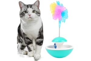 TONGFENG Juguete de Bola de Pista para Gatos - Juguete de Pista para Gatos con Pluma de burla,Suministros de Entretenimiento para Gatos para Sala de Estudio, casa para Gatos, Refugio para Mascotas