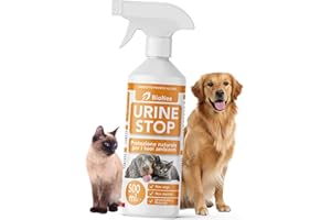 Bionee Urine Stop Spray Naturale per Cani e Gatti 500 ml – Doppia Azione: Disabituante agli Agrumi + Elimina Odori – Pronto all’Uso, Non Macchia, Sicuro per Ambienti Interni ed Esterni